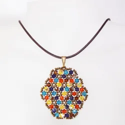 Pendant 65cm - Xochitl Oval-Chocolate Leather - Pendant 65cm - Laiton bronze